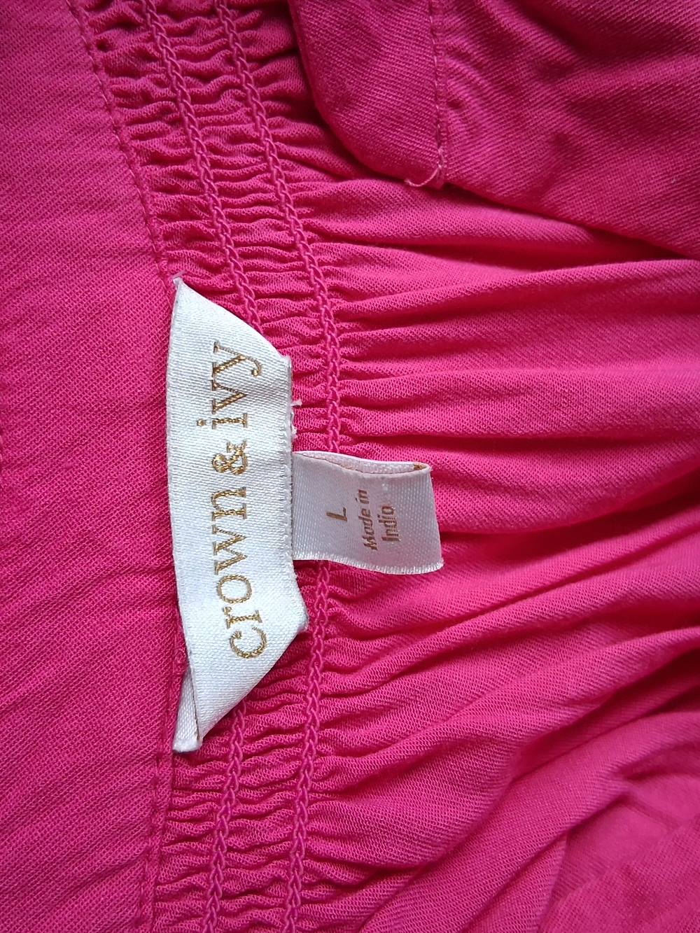 Crown & Ivy Pink Peasant Blouse - Picture 2 of 5